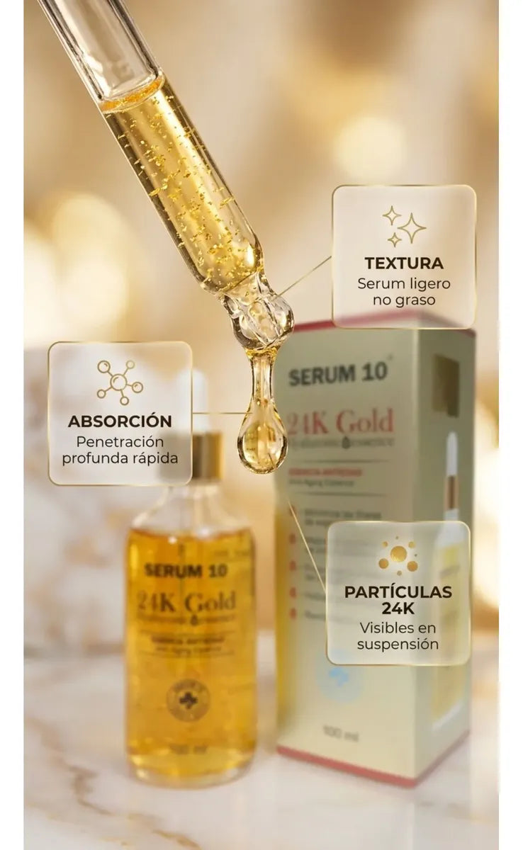 Combo Sérum 10 Limpiador Aclarante + Sérum 24K Gold