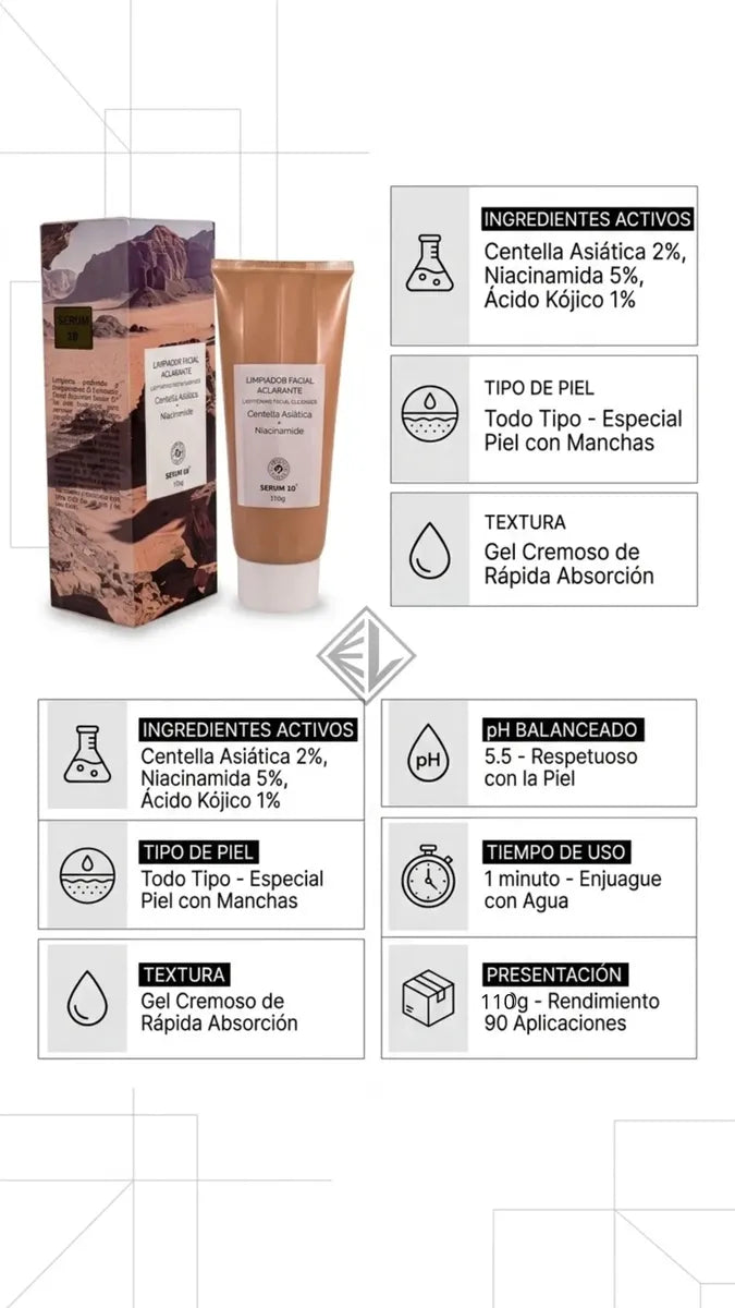 Combo Sérum 10 Limpiador Aclarante + Sérum 24K Gold